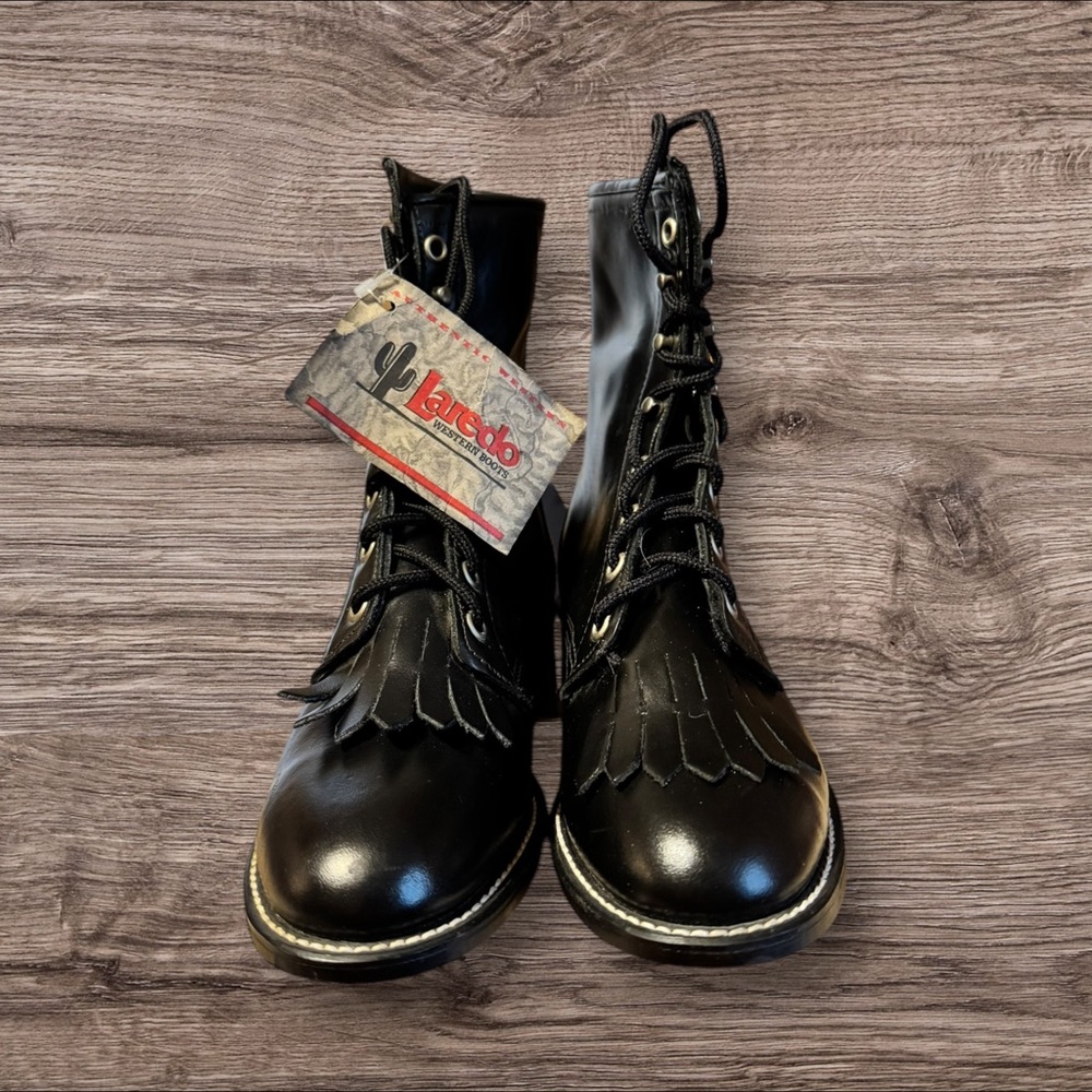 New with tags - Authentic Laredo Black Leather Fringe Boots
